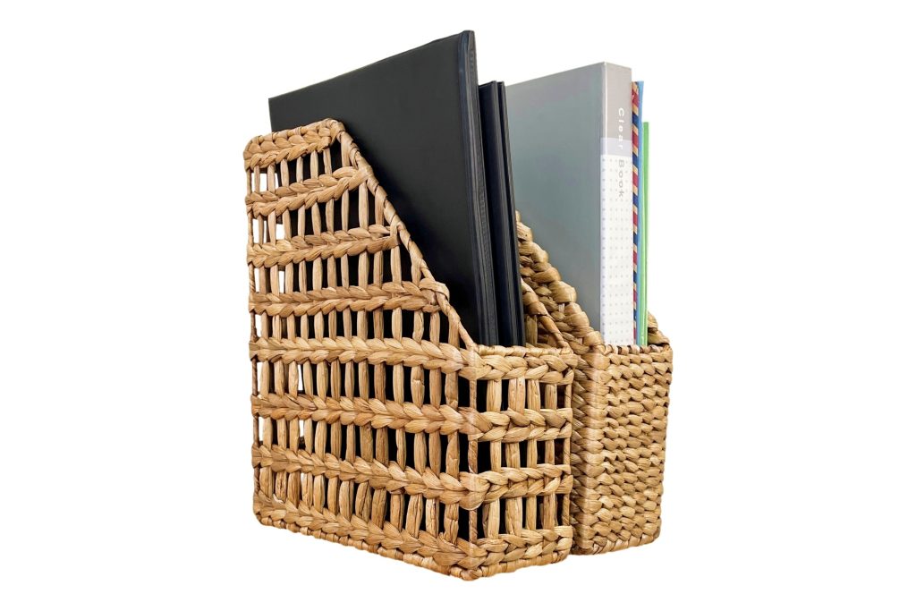 natural woven magazine holder